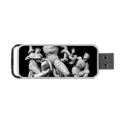 Laocoon Sculpture Over Black Portable USB Flash (One Side)