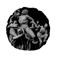 Laocoon Sculpture Over Black Standard 15  Premium Round Cushions