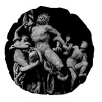 Laocoon Sculpture Over Black Large 18  Premium Round Cushions Front