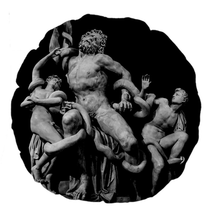 Laocoon Sculpture Over Black Large 18  Premium Round Cushions