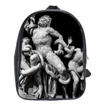 Laocoon Sculpture Over Black School Bag (XL) Front