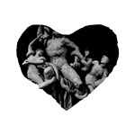 Laocoon Sculpture Over Black Standard 16  Premium Heart Shape Cushions Back