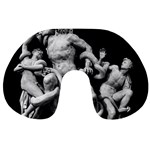 Laocoon Sculpture Over Black Travel Neck Pillow Front