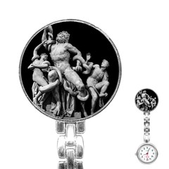 Laocoon Sculpture Over Black Stainless Steel Nurses Watch