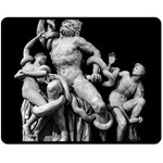 Laocoon Sculpture Over Black Double Sided Fleece Blanket (Medium)  58.8 x47.4  Blanket Front