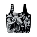 Laocoon Sculpture Over Black Full Print Recycle Bag (M) Front