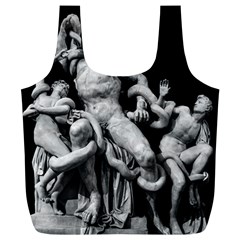 Laocoon Sculpture Over Black Full Print Recycle Bag (XL)