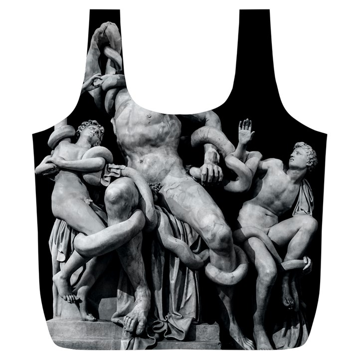 Laocoon Sculpture Over Black Full Print Recycle Bag (XL)