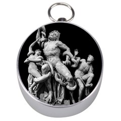 Laocoon Sculpture Over Black Silver Compasses