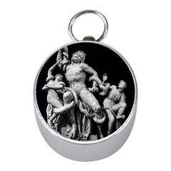 Laocoon Sculpture Over Black Mini Silver Compasses