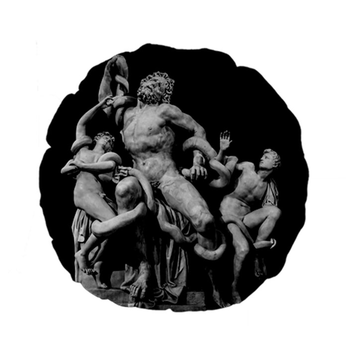 Laocoon Sculpture Over Black Standard 15  Premium Flano Round Cushions