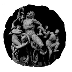 Laocoon Sculpture Over Black Large 18  Premium Flano Round Cushions