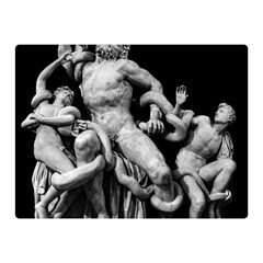 Laocoon Sculpture Over Black Double Sided Flano Blanket (Mini) 