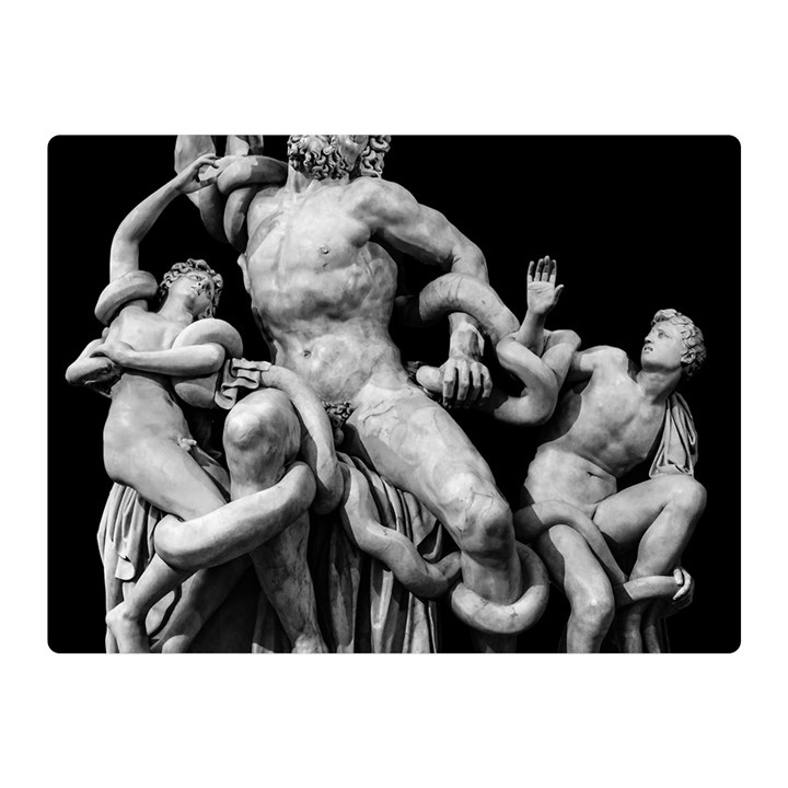 Laocoon Sculpture Over Black Double Sided Flano Blanket (Mini) 