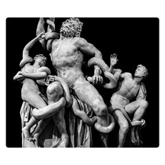 Laocoon Sculpture Over Black Double Sided Flano Blanket (Small) 