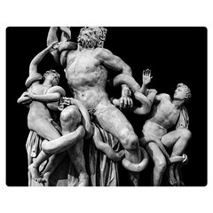 Laocoon Sculpture Over Black Double Sided Flano Blanket (Medium) 