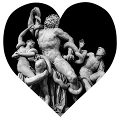 Laocoon Sculpture Over Black Wooden Puzzle Heart