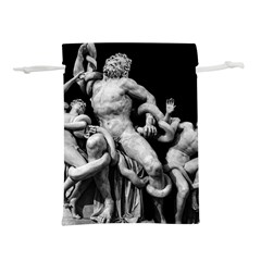 Laocoon Sculpture Over Black Lightweight Drawstring Pouch (S)