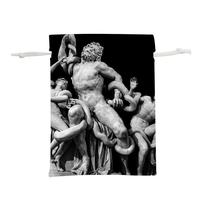 Laocoon Sculpture Over Black Lightweight Drawstring Pouch (M)