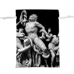 Laocoon Sculpture Over Black  Lightweight Drawstring Pouch (XL) Front