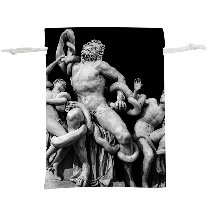 Laocoon Sculpture Over Black  Lightweight Drawstring Pouch (XL)