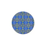 Gold And Blue Fancy Ornate Pattern Golf Ball Marker (10 pack) Front