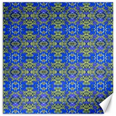 Gold And Blue Fancy Ornate Pattern Canvas 12  X 12  by dflcprintsclothing