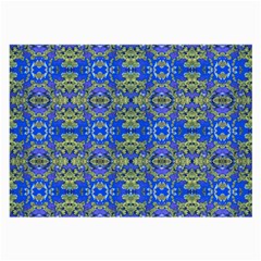 Gold And Blue Fancy Ornate Pattern Large Glasses Cloth