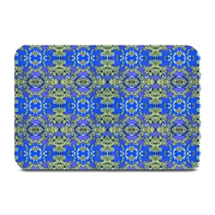 Gold And Blue Fancy Ornate Pattern Plate Mats by dflcprintsclothing