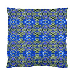 Gold And Blue Fancy Ornate Pattern Standard Cushion Case (one Side)