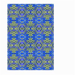 Gold And Blue Fancy Ornate Pattern Large Garden Flag (two Sides) by dflcprintsclothing