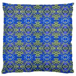 Gold And Blue Fancy Ornate Pattern Standard Flano Cushion Case (Two Sides) Front