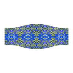 Gold And Blue Fancy Ornate Pattern Stretchable Headband by dflcprintsclothing