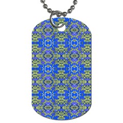 Gold And Blue Fancy Ornate Pattern Dog Tag (one Side) by dflcprintsclothing