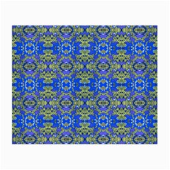 Gold And Blue Fancy Ornate Pattern Small Glasses Cloth (2 Sides)