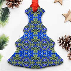 Gold And Blue Fancy Ornate Pattern Ornament (christmas Tree)  by dflcprintsclothing