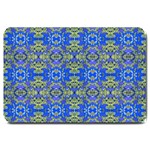 Gold And Blue Fancy Ornate Pattern Large Doormat  30 x20  Door Mat