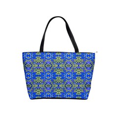 Gold And Blue Fancy Ornate Pattern Classic Shoulder Handbag