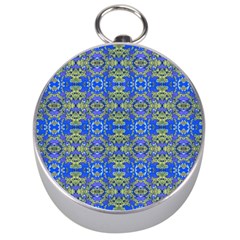 Gold And Blue Fancy Ornate Pattern Silver Compasses by dflcprintsclothing