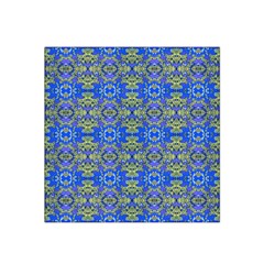 Gold And Blue Fancy Ornate Pattern Satin Bandana Scarf by dflcprintsclothing