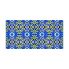 Gold And Blue Fancy Ornate Pattern Yoga Headband by dflcprintsclothing