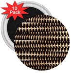 Red Tech Stripes Print 3  Magnets (10 pack)  Front