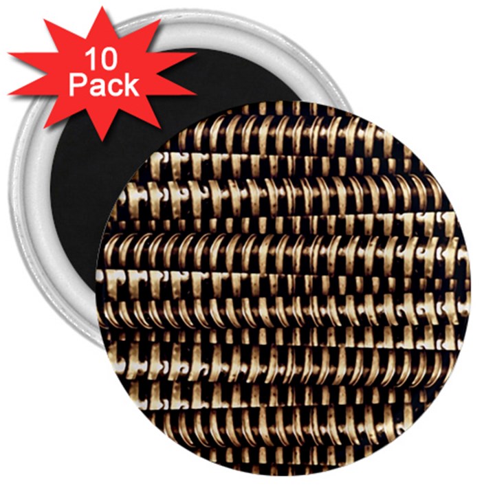 Red Tech Stripes Print 3  Magnets (10 pack) 