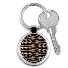 Red Tech Stripes Print Key Chain (round)