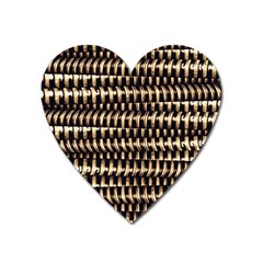 Red Tech Stripes Print Heart Magnet by dflcprintsclothing