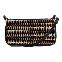 Red Tech Stripes Print Shoulder Clutch Bag