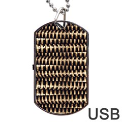 Red Tech Stripes Print Dog Tag Usb Flash (two Sides)