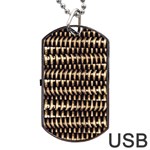 Red Tech Stripes Print Dog Tag USB Flash (Two Sides) Front