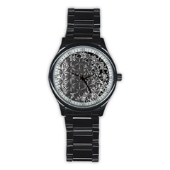 Lunar Eclipse Abstraction Stainless Steel Round Watch by MRNStudios