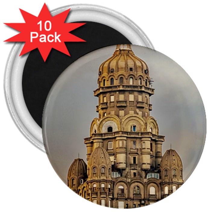 Salvo Palace Exterior View, Montevideo, Uruguay 3  Magnets (10 pack) 